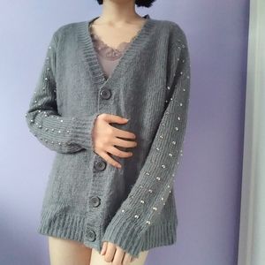 Lumiere studded grey cardigan, size M
